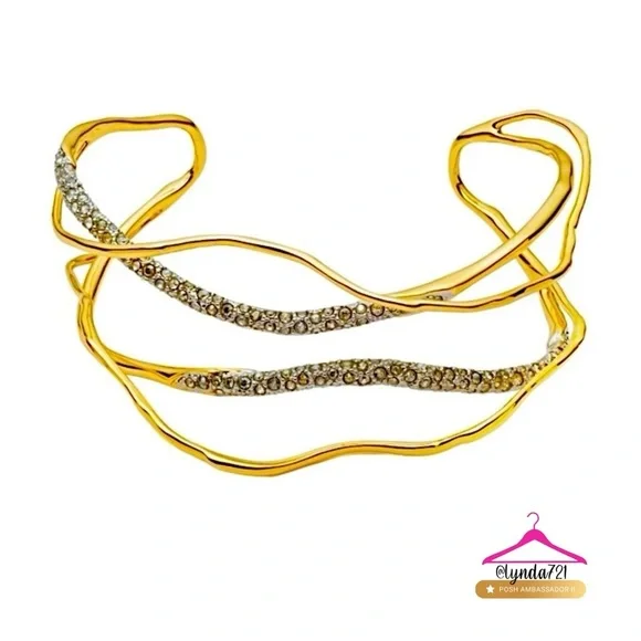SOLD - ALEXIS BITTAR Solanales Crystal Gold Cuff - Picture 10 of 15